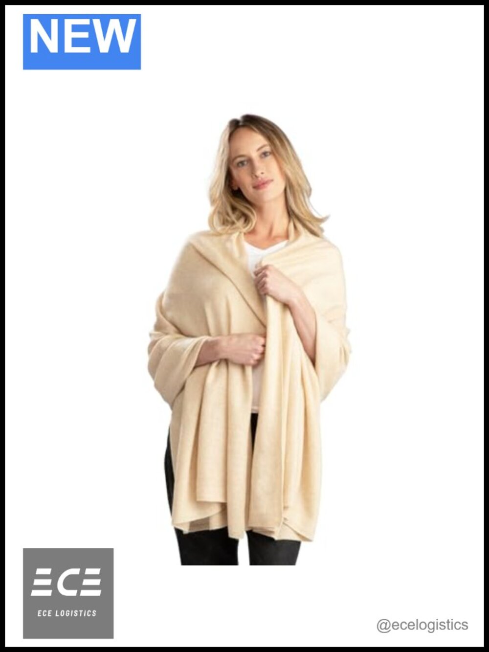 Lightweight 100% Cashmere Oversized Travel Wrap Scarf Shawl